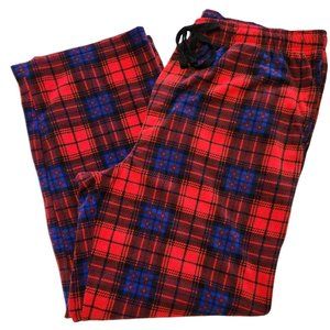 Sonoma Men's Fleece Sleep Lounge Pants Red and Blue Plaid Size XXL